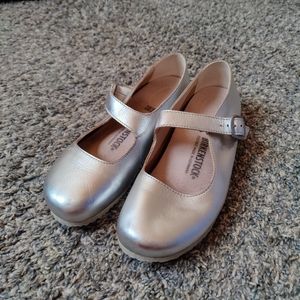 Birkenstock Tracy Silver Mary Janes
